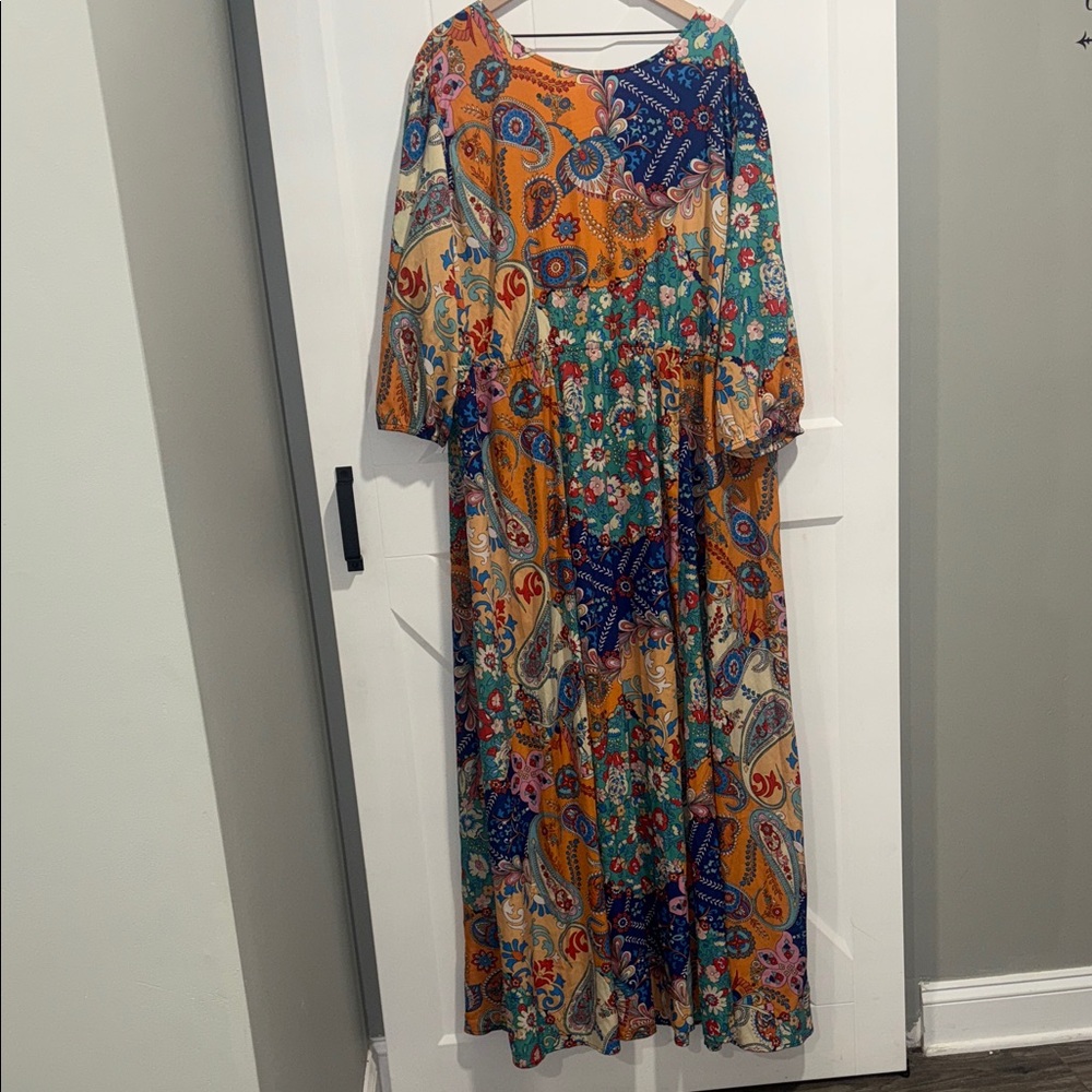 Boohoo Multicolor Paisley Maxi Dress- Made in India